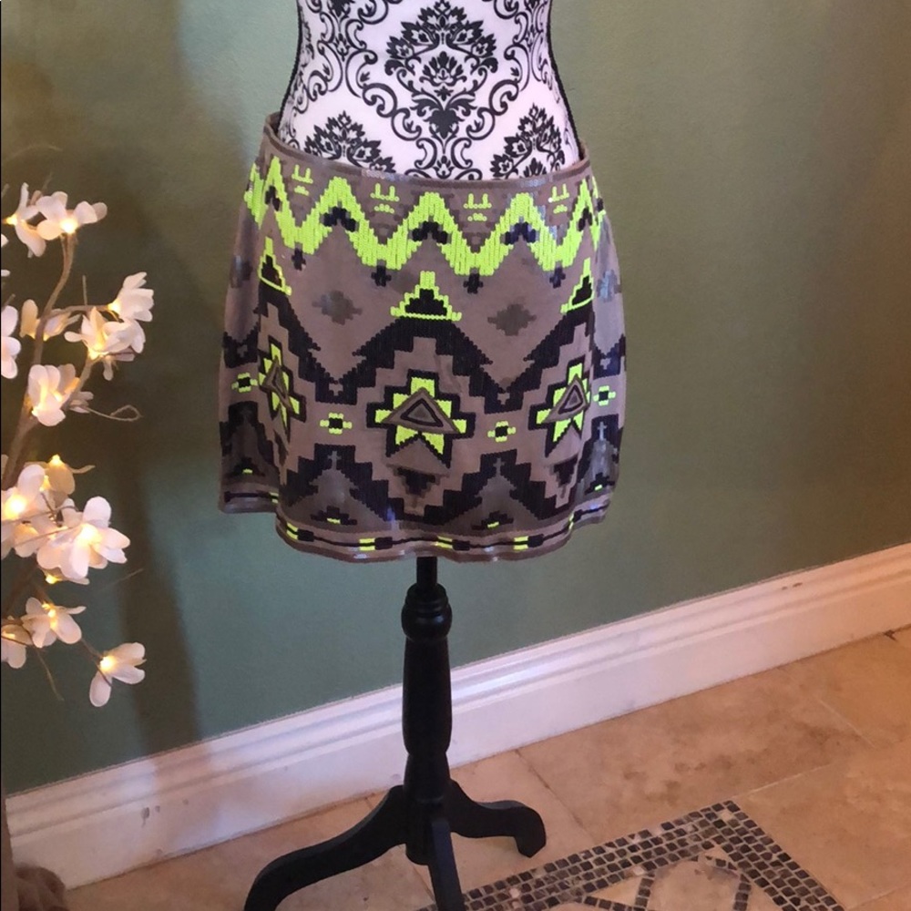 Neon mini skirt